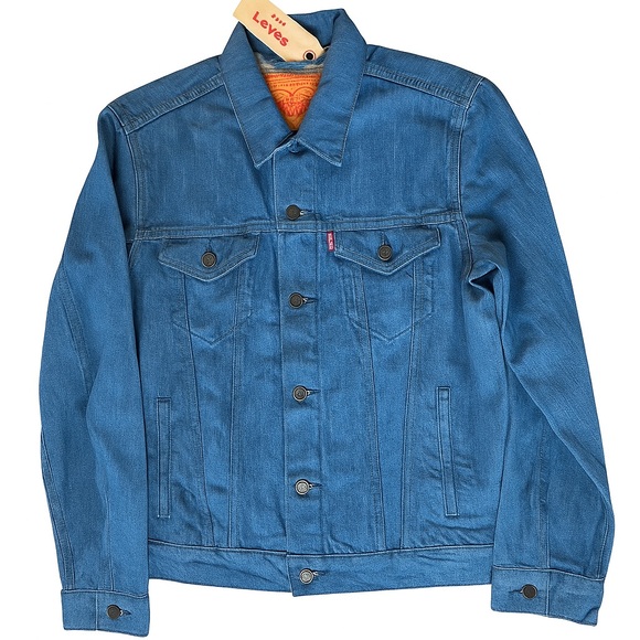 Levi's Trucker Denim Jacket in Blue "Linen" like look size M NWT - Picture 1 of 6